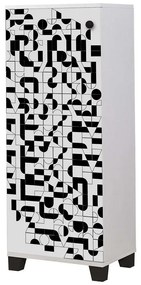 Παπουτσοθήκη Filinta 869VEL6504 50x38x127cm White-Black Πλαστικό,Μοριοσανίδα