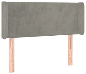 Κεφαλάρι με Πτερύγια Ανοιχτό Γκρι 93x16x78/88 εκ. Βελούδινο 3118524