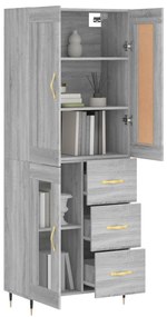 vidaXL Ντουλάπι Γκρι Sonoma 69,5 x 34 x 180 εκ. Επεξεργασμένο Ξύλο