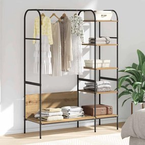 vidaXL Ράφι Ρούχων με ράφι Μπεζ 120 x 44 x 160 εκ Επεξεργασμένο ξύλο