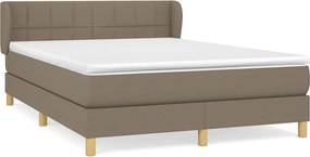vidaXL Κρεβάτι Boxspring με Στρώμα Taupe 140x190 εκ. Υφασμάτινο