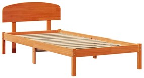 vidaXL Σκελετός Κρεβατιού Καφέ 80 x 200 cm Μασίφ ξύλο πεύκου