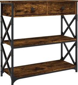 vidaXL Τραπέζι Κονσόλα Καπνιστή Δρυς 75x28x75 εκ. Επεξεργ. Ξύλο