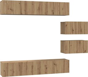 vidaXL Σετ επίπλου τηλεόρασης 6 pcs Artisan Oak Επεξεργασμένο ξύλο