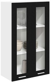 vidaXL Κρεμαστό ντουλάπι με πόρτα Riga Μαύρη Οξυά 60 x 31 x 100 εκ.