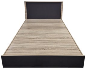 Κρεβάτι Athos pakoworld σε sonoma-ανθρακί απόχρωση 140x200εκ