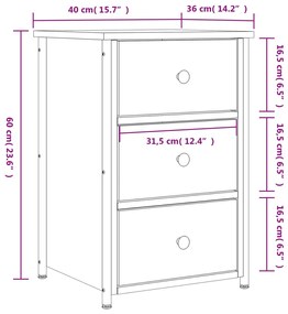 ΚΟΜΟΔΙΝΑ 2 ΤΕΜ. SONOMA ΔΡΥΣ 40 X 36 X 60 ΕΚ. ΕΠΕΞΕΡΓΑΣΜΕΝΟ ΞΥΛΟ 825996