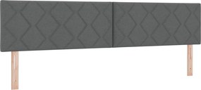 vidaXL Κρεβάτι box spring με στρώμα Σκούρο Γκρι 200 x 200 cm Ύφασμα