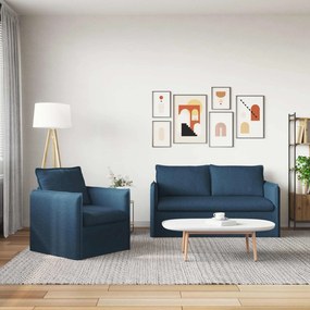 vidaXL Σετ Καναπέ 2 pcs Μπλε 156 x 82 x 85 εκ Ύφασμα