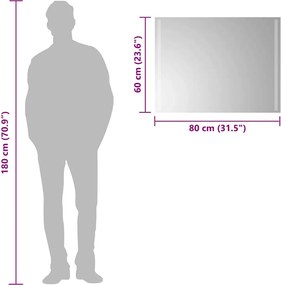 vidaXL Καθρέφτης Μπάνιου με LED 80x60 εκ.