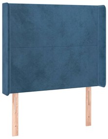 Κεφαλάρι με Πτερύγια Σκούρο Μπλε 83x16x118/128 εκ. Βελούδινο 3119334