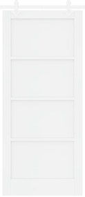 vidaXL Συρόμενη Πόρτα  με Σετ Υλικών Λευκή 86x198.5 εκ. Συμπαγές Ξύλο Πεύκου