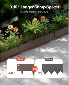 VEVOR Steel Landscape Edging 5 Packs 39 x 5in Rust-Resistant for Yard Brown