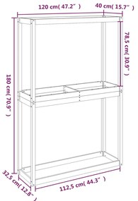 ΡΑΦΙΕΡΑ ΕΛΑΣΤΙΚΩΝ 120 X 40 X 180 ΕΚ. ΑΠΟ ΜΑΣΙΦ ΞΥΛΟ ΠΕΥΚΟΥ 825003