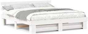 vidaXL Σκελετός Κρεβατιού Λευκό 180 x 200 cm Μασίφ ξύλο πεύκου