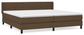 vidaXL Κρεβάτι Boxspring με Στρώμα Σκούρο Καφέ 200x200 εκ. Υφασμάτινο