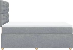 vidaXL Κρεβάτι Boxspring με Στρώμα Ανοιχτό Γκρι 120x200 εκ. Υφασμάτινο