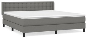 ΚΡΕΒΑΤΙ BOXSPRING ΜΕ ΣΤΡΩΜΑ ΣΚΟΥΡΟ ΓΚΡΙ 160X200 ΕΚ ΥΦΑΣΜΑΤΙΝΟ 3130042