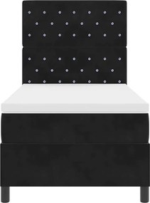 vidaXL LED Κρεβάτι με βάθρο με στρώμα Μαύρο 100 x 200 cm Βελούδο