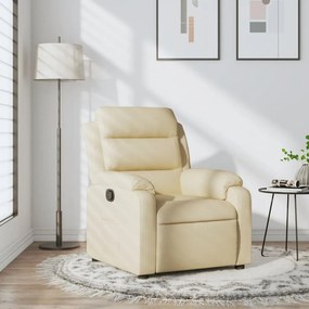 vidaXL Πολυθρόνα Ανακλινόμενη Κρεμ Υφασμάτινη