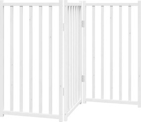 vidaXL Διαχωριστικό Σκύλων Πτυσσόμενο 3 Πάνελ Λευκό 150 εκ Μασίφ Ελάτη