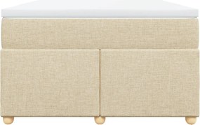 vidaXL Κρεβάτι Boxspring με Στρώμα Κρεμ 120x190 εκ. Υφασμάτινο