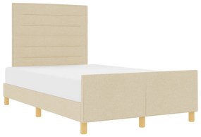 vidaXL Κρεβάτι Κρεμ 120x200 εκ Υφάσμα