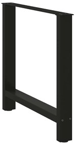 vidaXL Πόδια Τραπεζαρίας 2 τεμ. Μαύρα 80x(72-73) εκ. Ατσάλι