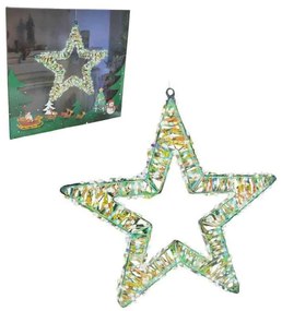 Χριστουγεννιάτικο Φωτεινό Αστέρι με Πολύχρωμα Λαμπάκια LED 45cm - Light Star with Multicolor Lights-082351-191221