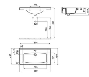 Creavit Superior TF185 - Νιπτήρας Επίπλου / Κρεμαστός 85x45