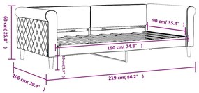 ΚΑΝΑΠΕΣ ΚΡΕΒΑΤΙ ΧΩΡΙΣ ΣΤΡΩΜΑ ΣΚΟΥΡΟ ΓΚΡΙ 90X190 ΕΚ. ΒΕΛΟΥΔΙΝΟ 354258