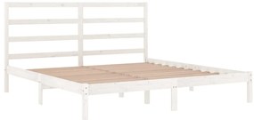 vidaXL Σκελετός Κρεβ. Χωρίς Στρώμα Λευκό 200x200 εκ Μασίφ Πεύκο