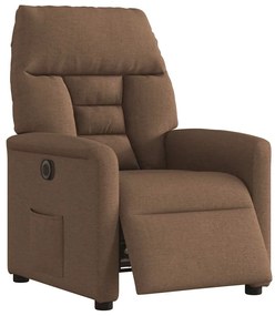 vidaXL Πολυθρόνα Ανακλινόμενη Ηλεκτρική Καφέ Υφασμάτινη