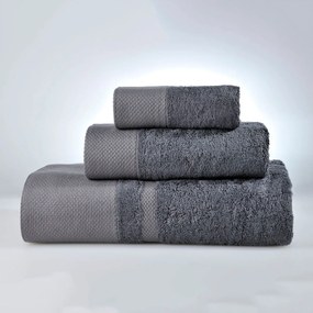 Πετσέτες Μπάνιου (Σετ 3τμχ) Down Town New Rosa 600gsm Γκρι