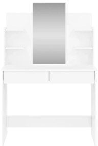 Μπουντουάρ με Καθρέφτη Γυαλιστερό Λευκό 96 x 39 x 142 εκ. - Λευκό