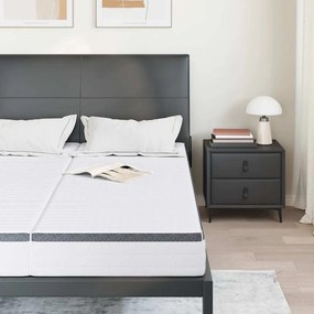 vidaXL Στρώμα 2 τμχ. Μέτρια μαλακό 70 x 190 cm Λευκό και Γκρι