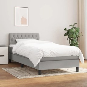 ΚΡΕΒΑΤΙ BOXSPRING ΜΕ ΣΤΡΩΜΑ ΑΝΟΙΧΤΟ ΓΚΡΙ 90X190 ΕΚ. ΥΦΑΣΜΑΤΙΝΟ 3140257