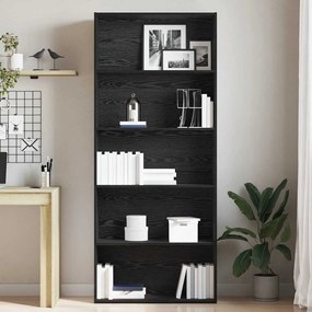 vidaXL Βιβλιοθήκη Μαύρη Δρυς 80x30x189 εκ. από Τεχνητό Ξύλο