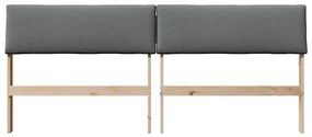 vidaXL Ταπετσαρισμένο κεφαλάρι Σκούρο Γκρι 200 cm Στερεά ξυλεία πεύκου