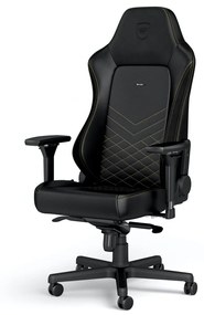 noblechairs HERO Gaming Chair - cold foam, steel armrests,  60mm casters, 150kg - black/gold