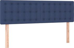 vidaXL Κρεβάτι Boxspring με Στρώμα &amp; LED Μπλε 140x200 εκ. Υφασμάτινο