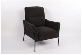 Πολυθρόνα ArteLibre ELAN Μαύρο Ύφασμα Κοτλέ/Μέταλλο 94x77x82cm