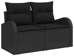 vidaXL Σετ Καναπέ Κήπου με μαξιλάρι 8 pcs Μαύρο Πολυ Ρατάν
