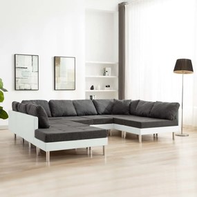 vidaXL Καναπές Αρθρωτός Λευκός από Συνθετικό Δέρμα