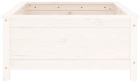 vidaXL Ζαρντινιέρα Λευκή 82,5 x 82,5 x 39 εκ. από Μασίφ Ξύλο Πεύκου