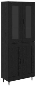vidaXL Highboard 2 pcs Μαύρη Οξυά Επεξεργασμένο ξύλο