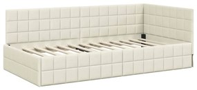 vidaXL Κρεβάτι Γωνίας με κεφαλάρι Κρεμ 90 x 200 cm Βελούδο