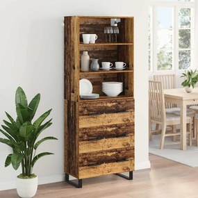 vidaXL Highboard με συρτάρι 2 pcs Παλιό ξύλο Επεξεργασμένο ξύλο