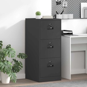 vidaXL Ντουλάπα Αρχείων Μαύρο 44 x 50 x 106.5 εκ Ψυχρής Έλασης Χάλυβας