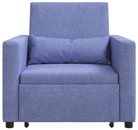 vidaXL Μονός καναπές-κρεβάτι Μπλε τζιν 90 x 165 x 87 εκ. ύφασμα